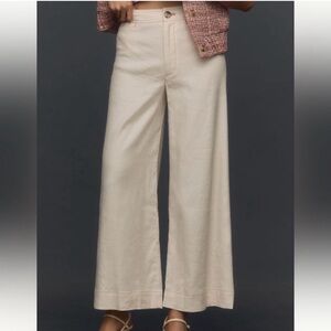 Maeve Wide-Leg Cream Pants